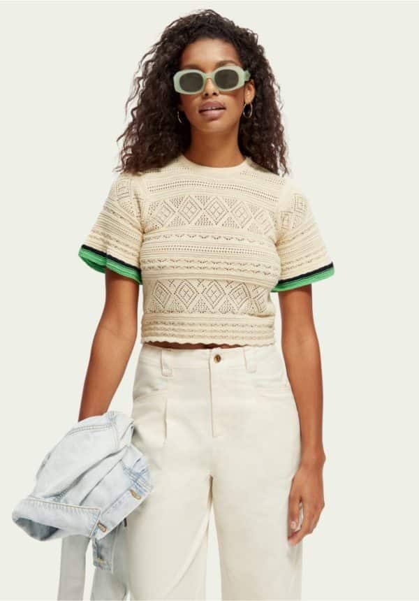 Scotch & Soda Knitted Pointelle Crop Top