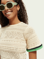 Scotch & Soda Knitted Pointelle Crop Top
