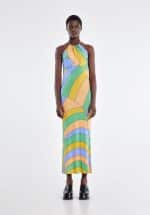 Default LOVE + ALICIA JUNE HALTERNECK PRINTED DRESS