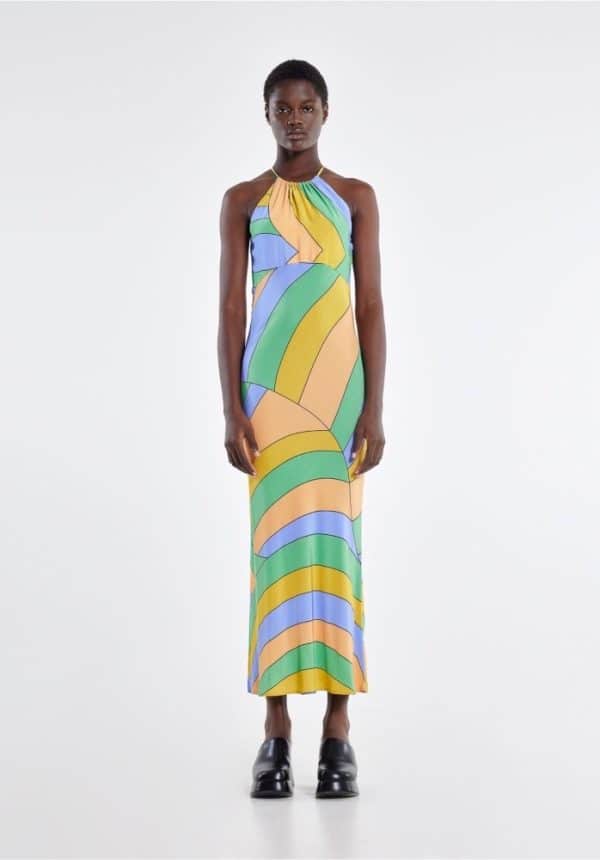 Default LOVE + ALICIA JUNE HALTERNECK PRINTED DRESS