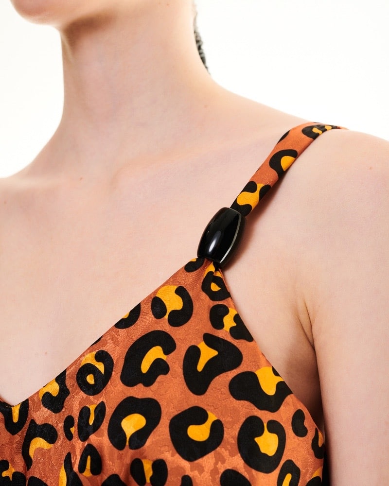 We Are Leopard Logo A Line Jacquard Dress