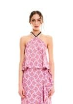 New collection WE ARE HALTER-NECK A-LINE TOP CACTUS PINK