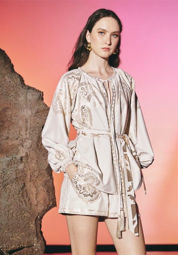 Lace Ecru Embroidered Blouse