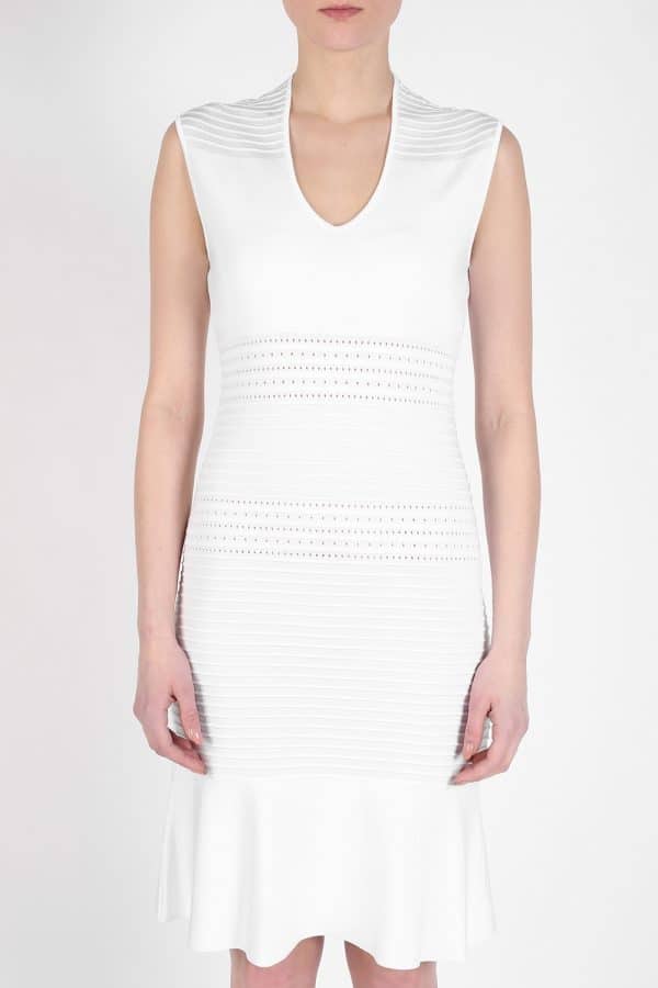 Michael Kors White Ribbed Dress