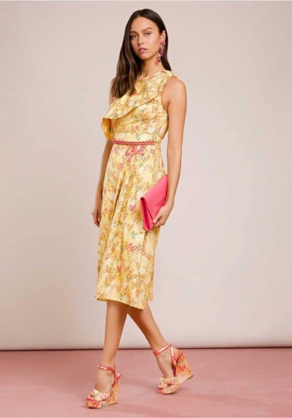 Elisabetta Franchi One Shoulder Printed Dress