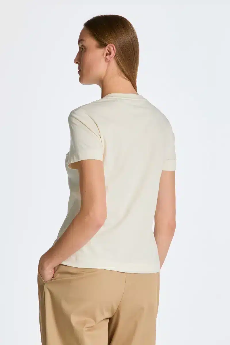 Gant Cream Regular Tonal Graphic Ss T Shirt
