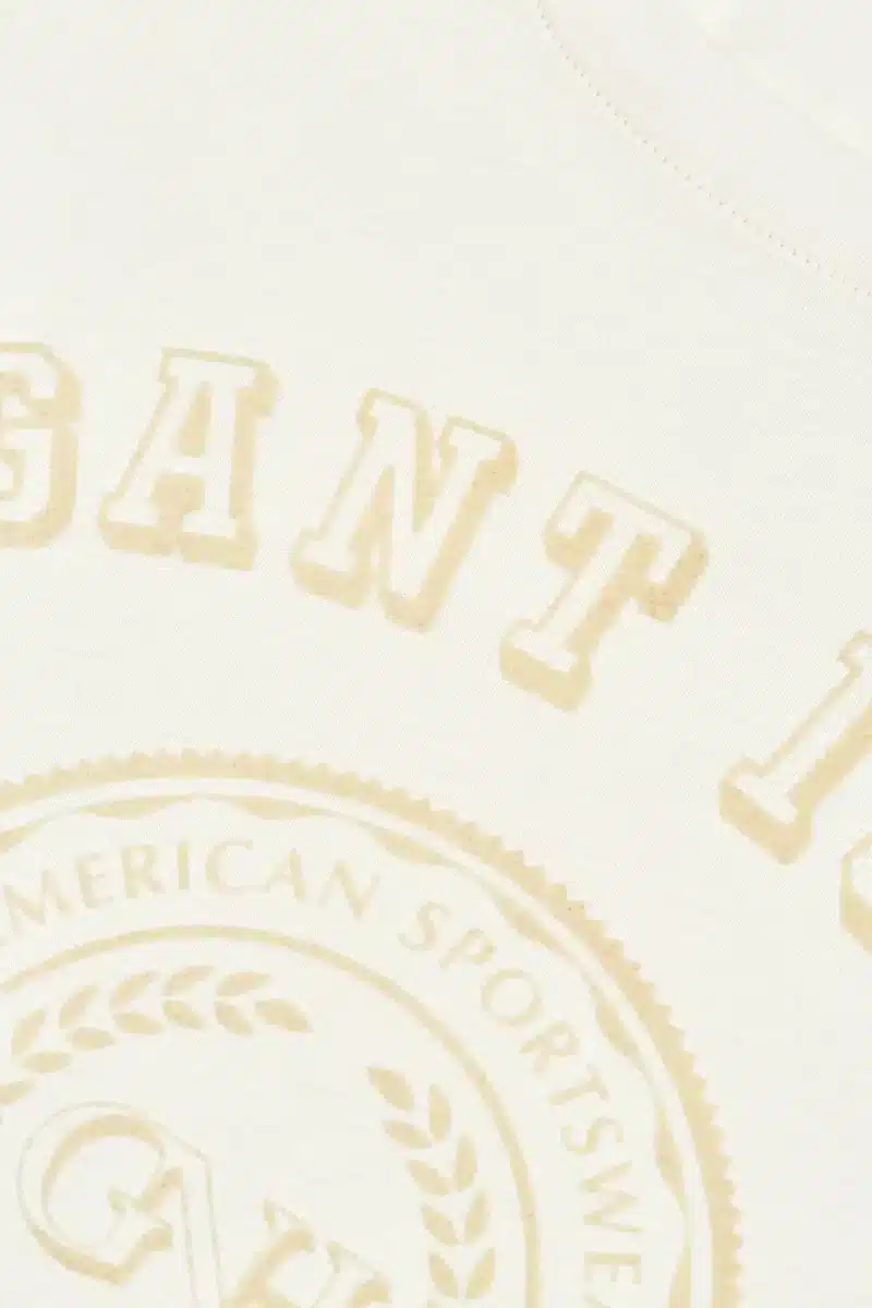 Gant Cream Regular Tonal Graphic Ss T Shirt