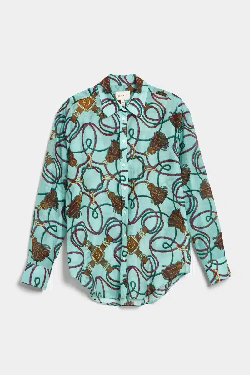 Gant Relaxed Fit Rope Print Cotton Silk Shirt