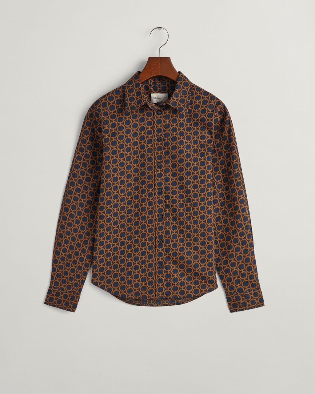 Gant Regular Fit Geometric Cotton Voile Shirt