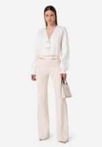 Elisabetta Franchi Palazzo Trousers In CrÊpe Fabric With Horsebits