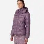 Elisabetta Franchi Down Jacket In Voile With Bustier Top Stitchings