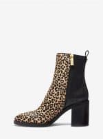 Michel Kors Regan Leopard Print Calf Hair And Leather Ankle Boot