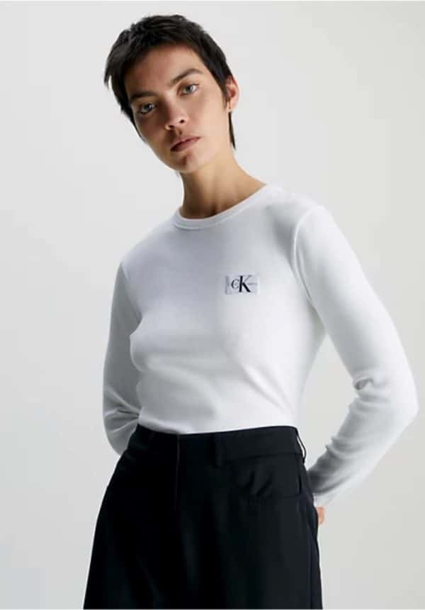 Calvin Klein Jeans Slimribbedlong Sleeve Top