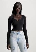 Calvin Klein Jeans Slim Ribbed Long Sleeve Top