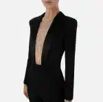 Clothing ELISABETTA FRANCHI JUMPSUIT IN CRÊPE FABRIC WITH PEARL AND RHINESTONE EMBROIDERY