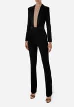 Clothing ELISABETTA FRANCHI JUMPSUIT IN CRÊPE FABRIC WITH PEARL AND RHINESTONE EMBROIDERY