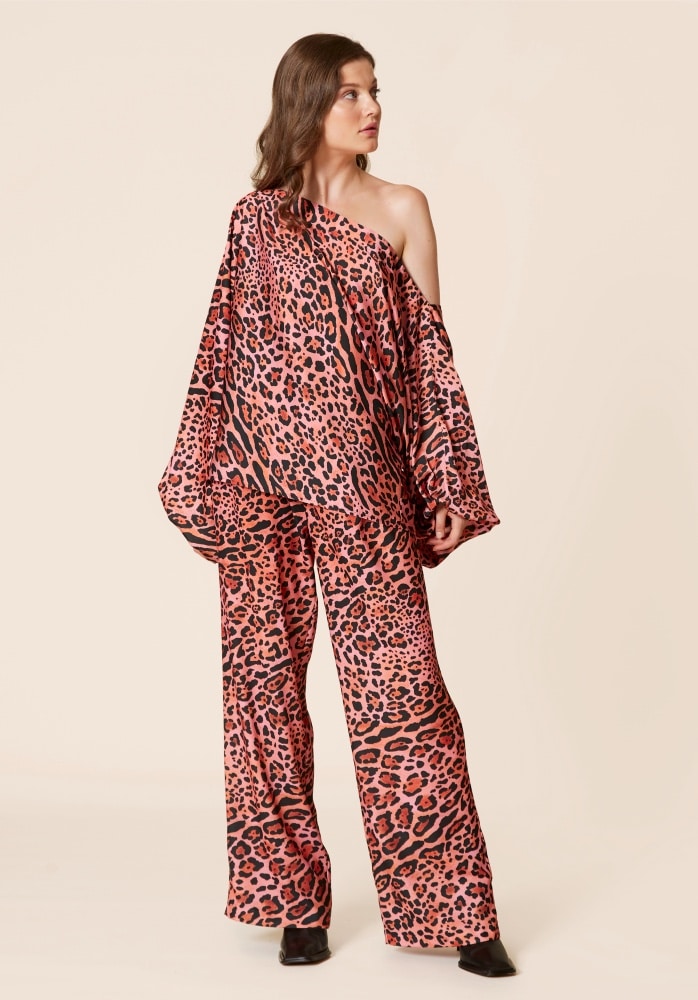 The House Of Angels Pink Leopard Blouse