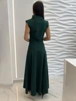 Ckontova High Neck Sleeveless Green Dress
