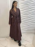 Ckontova Bordeaux Leather Look Dress/manteaux