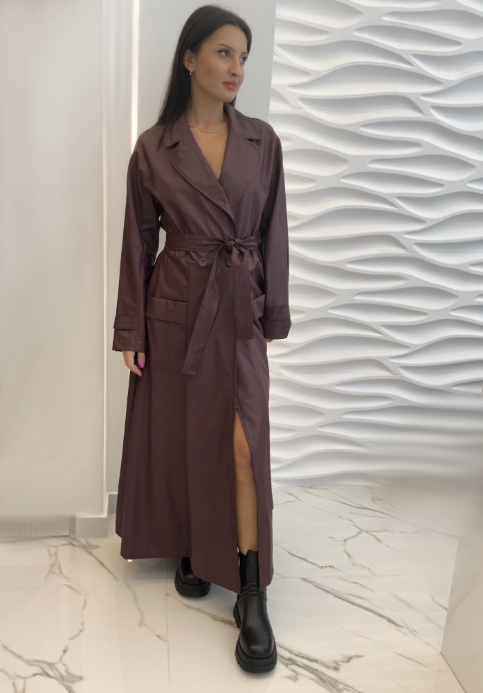Ckontova Bordeaux Leather Look Dress/manteaux