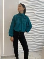Clothes CKONTOVA GREEN FLARED BLOUSE