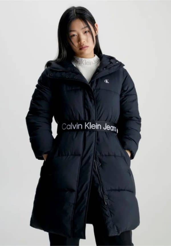 Calvin Klein Jeans Nylon Belted Puffer Coat