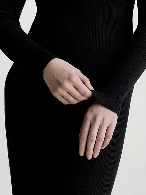 Calvin Klein Jeans Slim Ribbed Roll Neck Dress