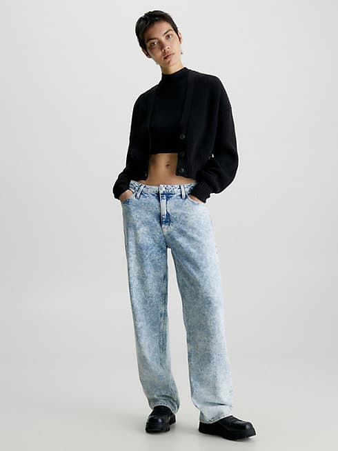 Calvin Klein Jeans Cropped Cotton Knit Cardigan