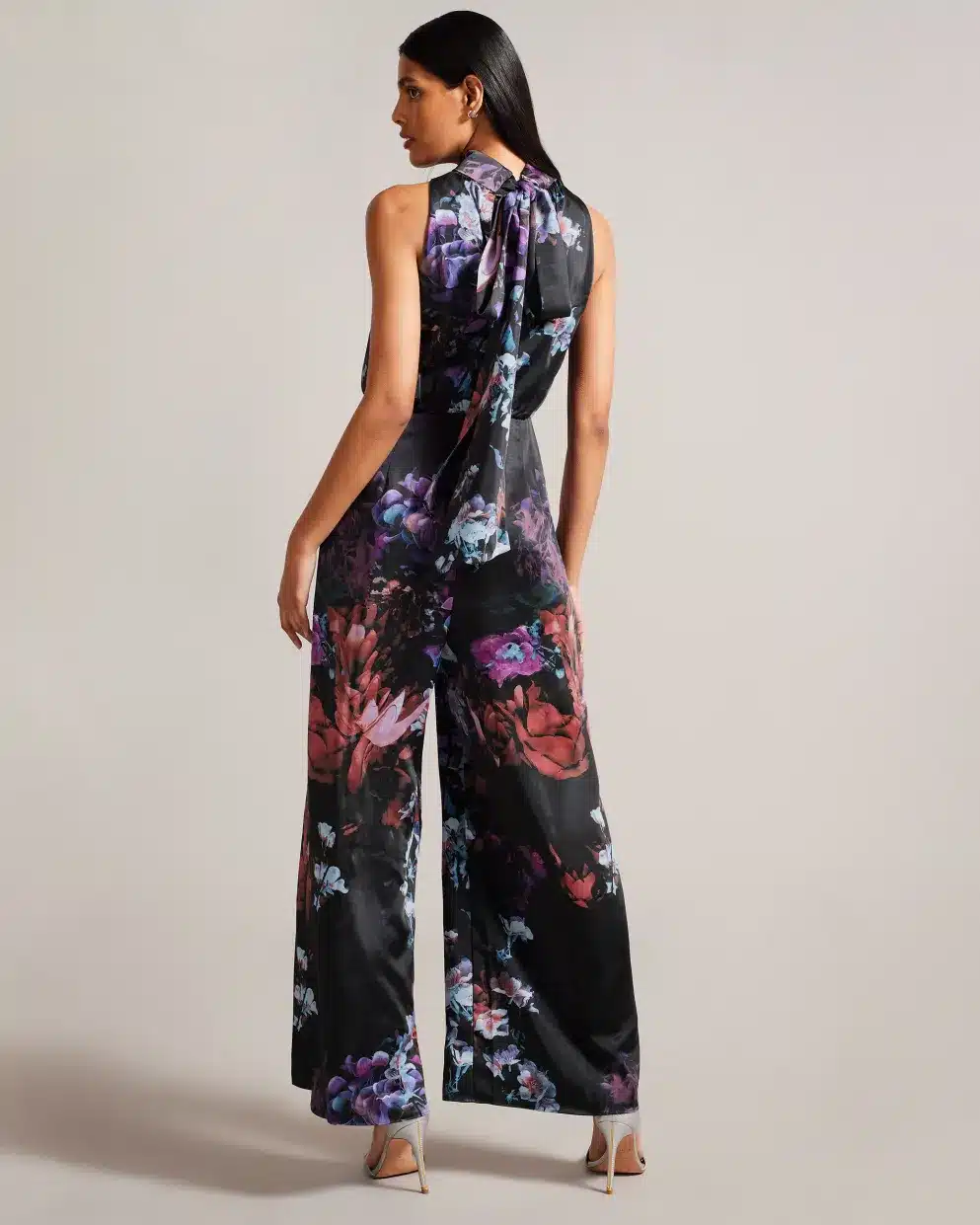 Ted Baker Marleeh Floral Satin Jumpsuit With Wide Leg