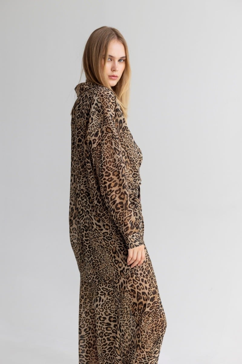 Be You Leopard Chiffon Shirt