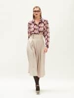 We Are High Waisted Pleated Midi Skirt In Beige