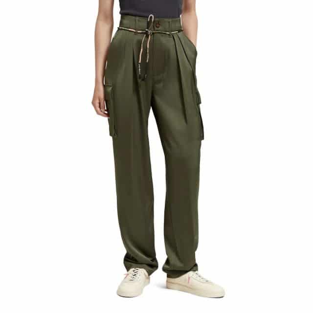 Scotch & Soda Faye High Rise Relaxed Tapered Leg Paper Bag Utility Pants
