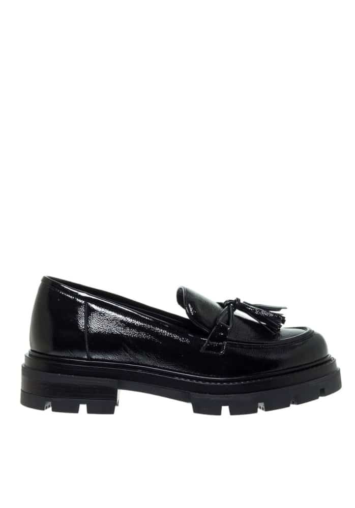 Black Patent Leather Chunky Loafers