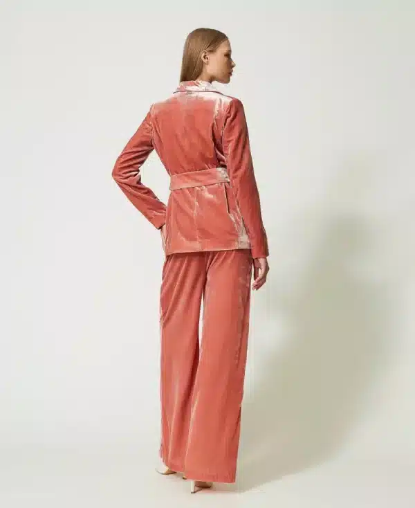 Twinset Crushed Velvet Palazzo Trousers