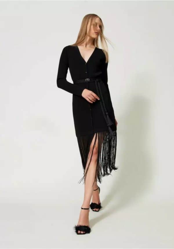 Twinset Cardi Dress With Fringes