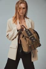 Leather Twist Nicki Kaki Anorak Backpack