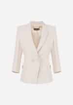 Elisabetta Franchi Double Breasted CrÊpe Jacket With Logo Plaque