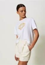 Twinset T Shirt Eith Chain Print And Oval T