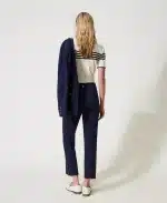 Twinset Cropped Trousers With Ovak T Buttons