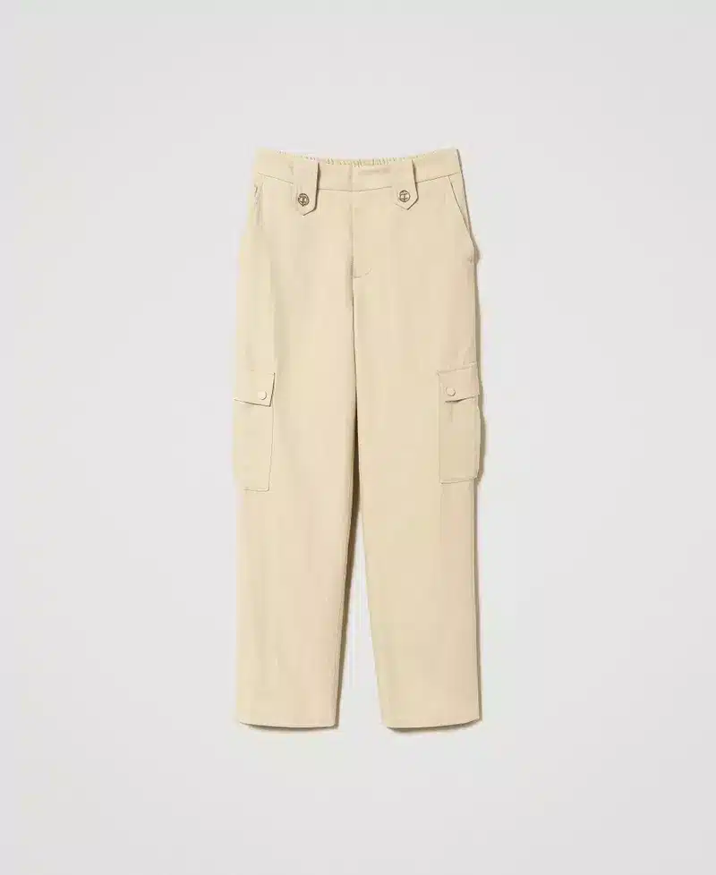 Twinset Linen Twill Cargo Trousers