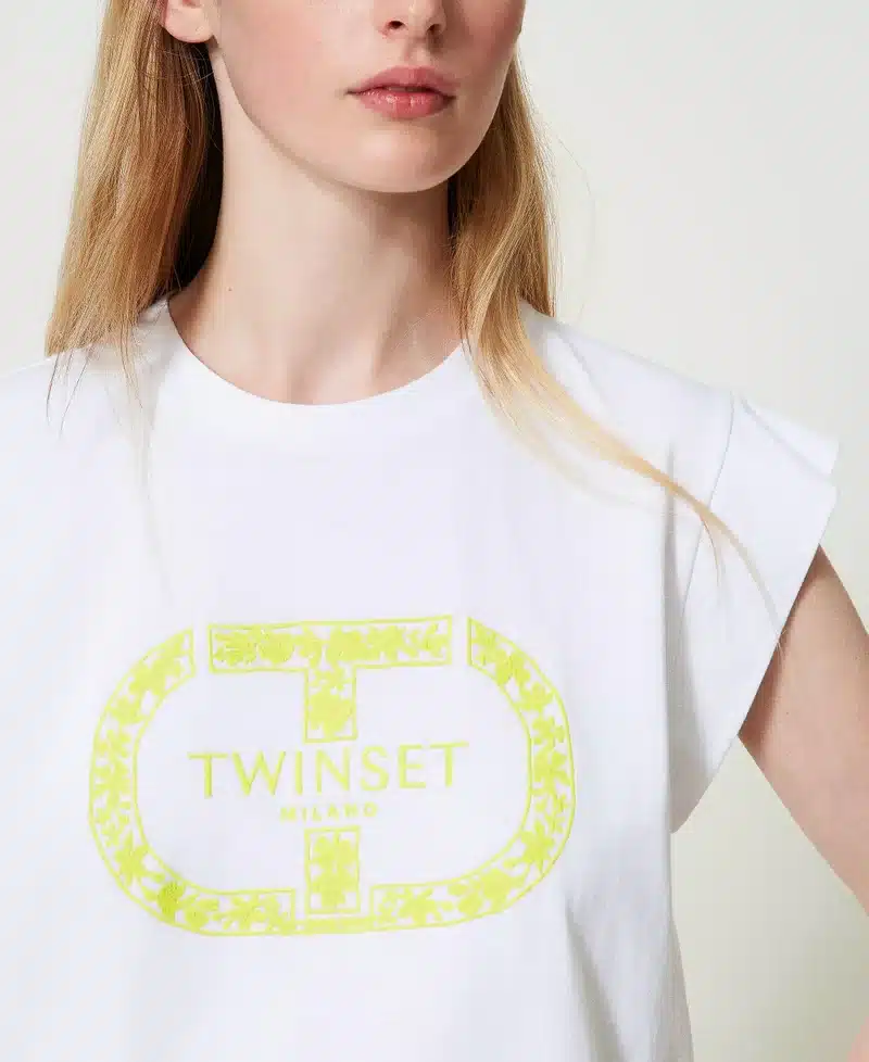 Twinset T Shirt With Oval T And Wing Sleeves