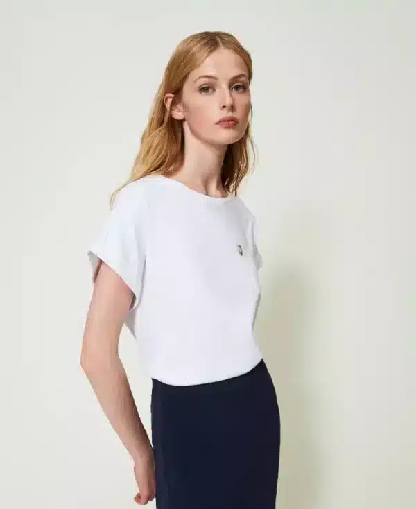 Twinset T Shirt With Oval T Accessory