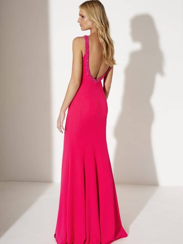 Allure Evening Shocking Pink Backless Dress