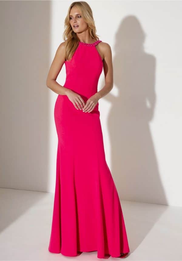 Allure Evening Shocking Pink Backless Dress