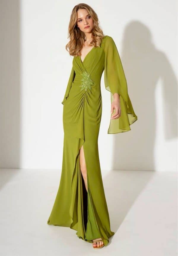 Allure Evening Olive Green Maxi Dress