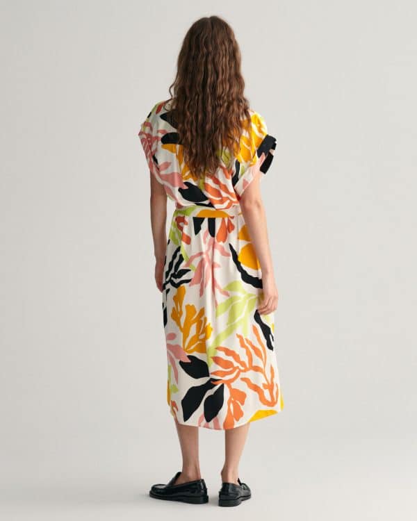 Gant Palm Print Short Sleeve Dress