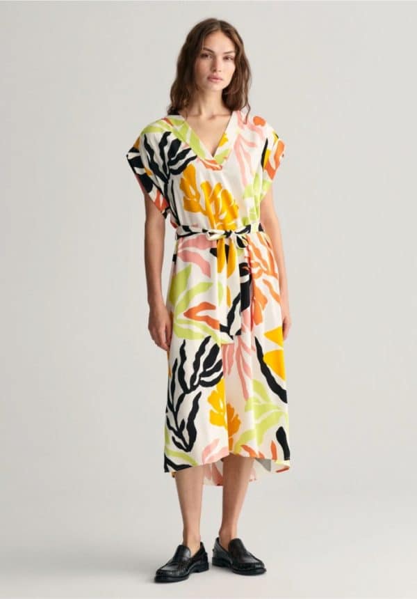 Gant Palm Print Short Sleeve Dress