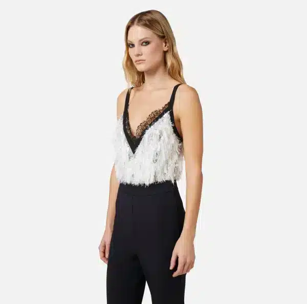 Elisabetta Franchi Jumpsuit In CrÊpe Fabric With Embroidered Top