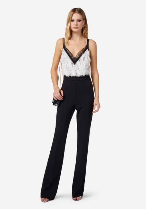 Elisabetta Franchi Jumpsuit In CrÊpe Fabric With Embroidered Top