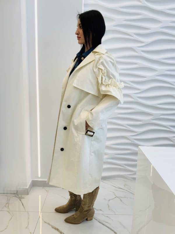 Vicolo Trenchcoat With Ruffles
